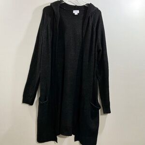 Old Navy Hooded Cardigan in Black Size Medium